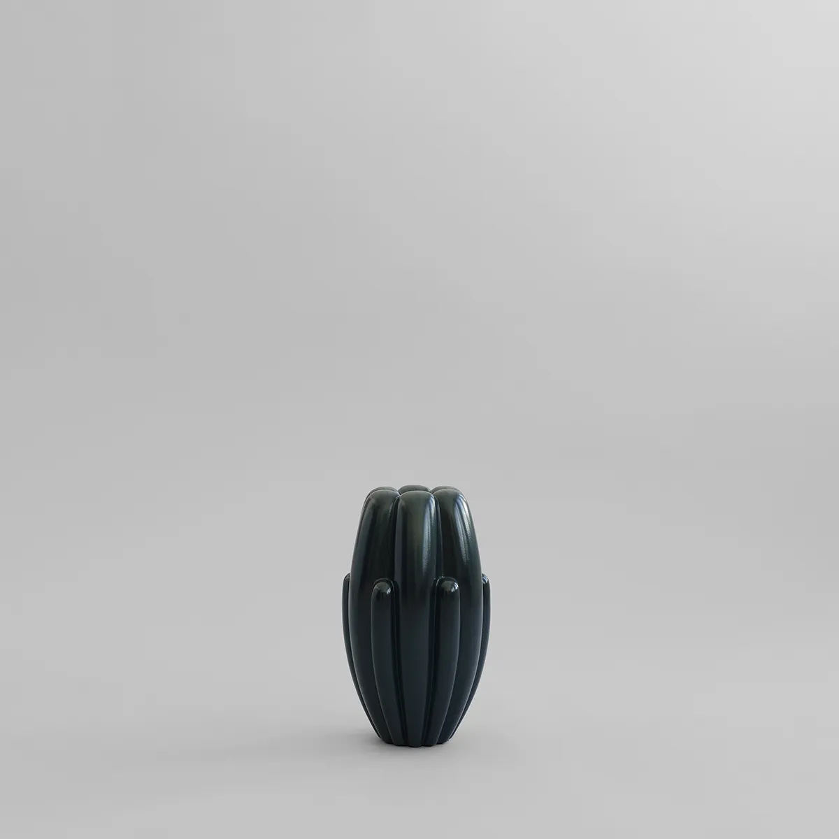 Handgefertigte Vase Bloom Slim Mini Dark Green H34 cm