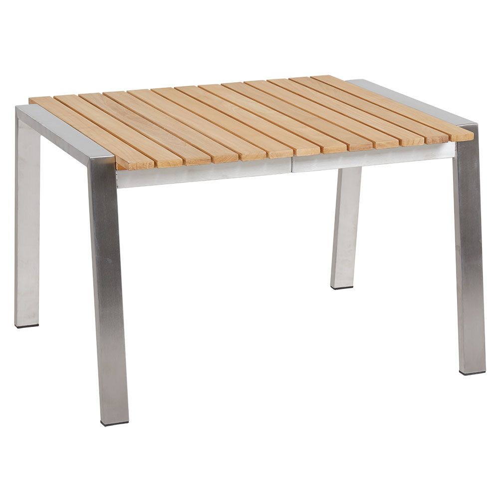 Naos Beistelltisch 60x60 cm aus Edelstahl/Teak
