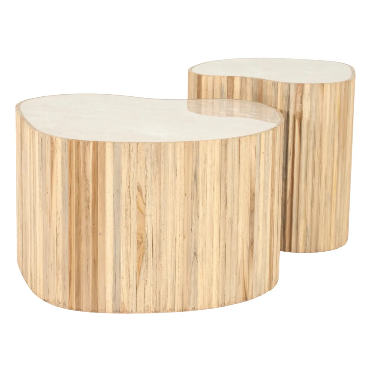 Nice (set of 2) 60x60x37 cm / 42x42x42 cm Teak natur