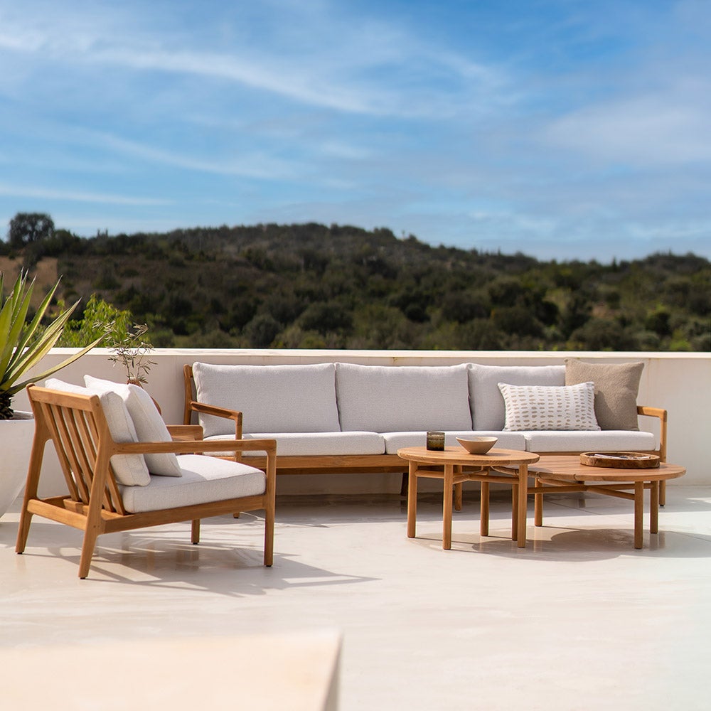 Jack 3-Sitzer-Sofa Teak/Weißgrau