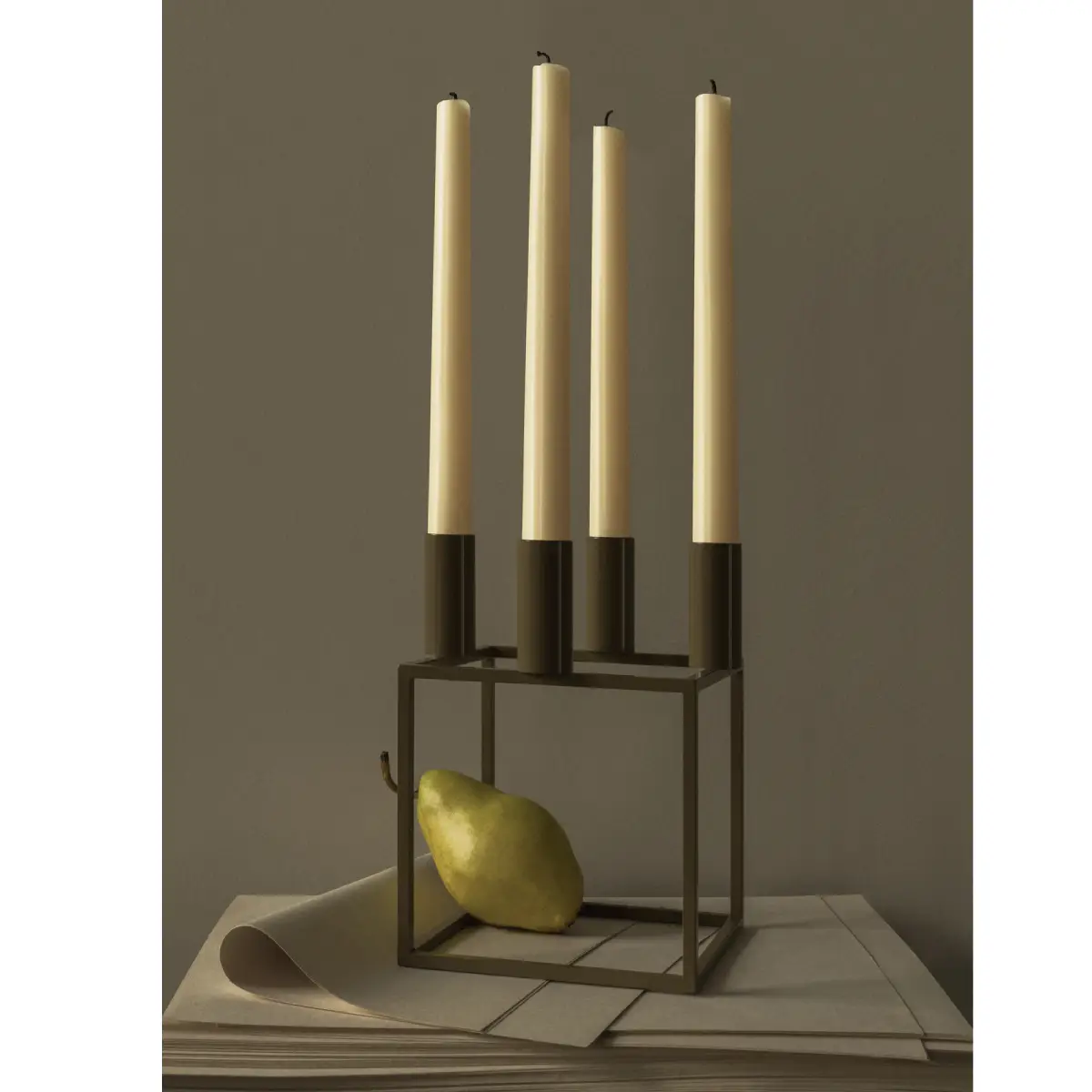 Kubus Kerzenhalter Kubus 4 - Olive