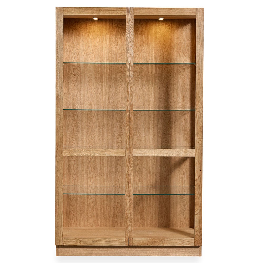 Sm452 Vitrinenschrank Eiche Natur geölt 100X43X162Cm 