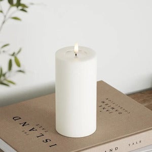 LED-Blockleuchte Ø7,5x15 cm weiß