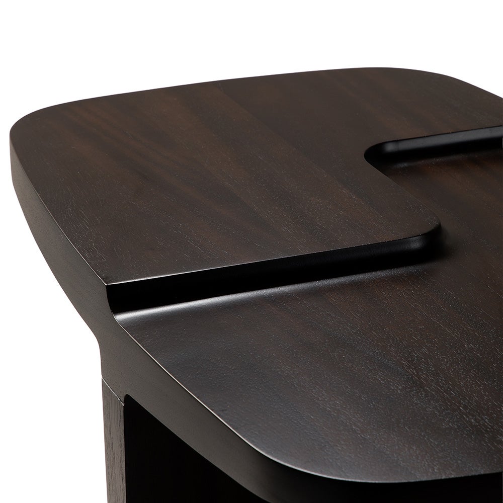 Brutalist Beistelltisch Mahagoni