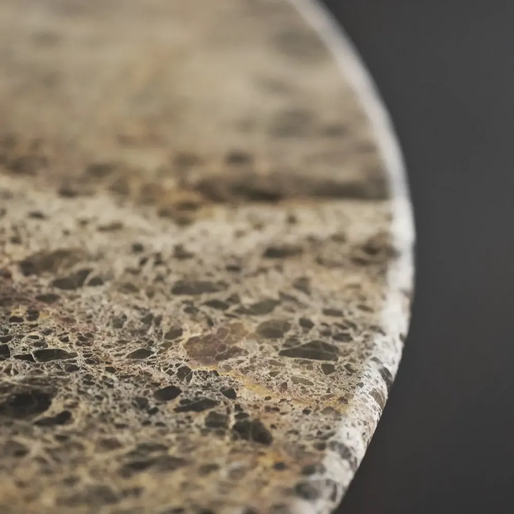 Taransay Esstisch Ø125 cm Brauner Marmor/Braune Eiche