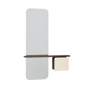 One More Look Spiegel Dunkle Eiche/Pearl White