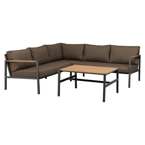Cap Ecksofa Klein Anthracite / Brown 