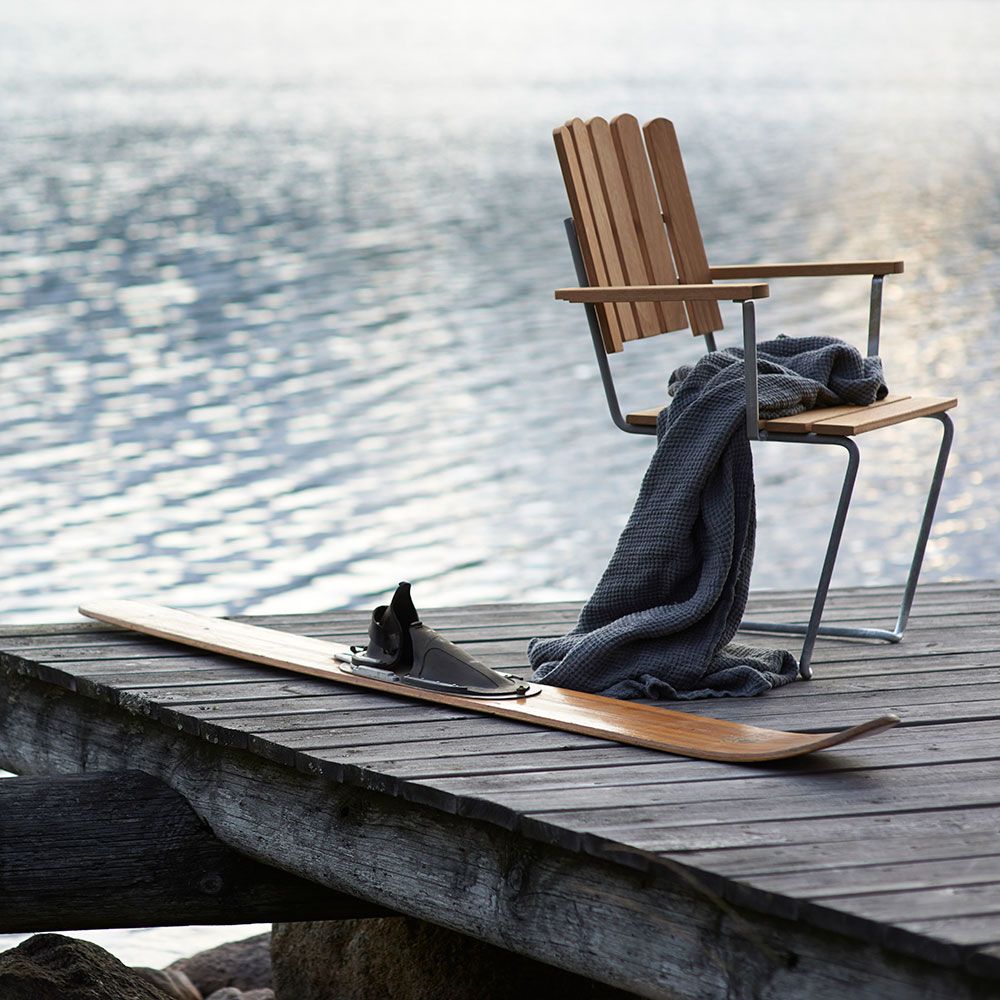 A2 Sessel Geölte Eiche/Dunkelgrünes Gestell