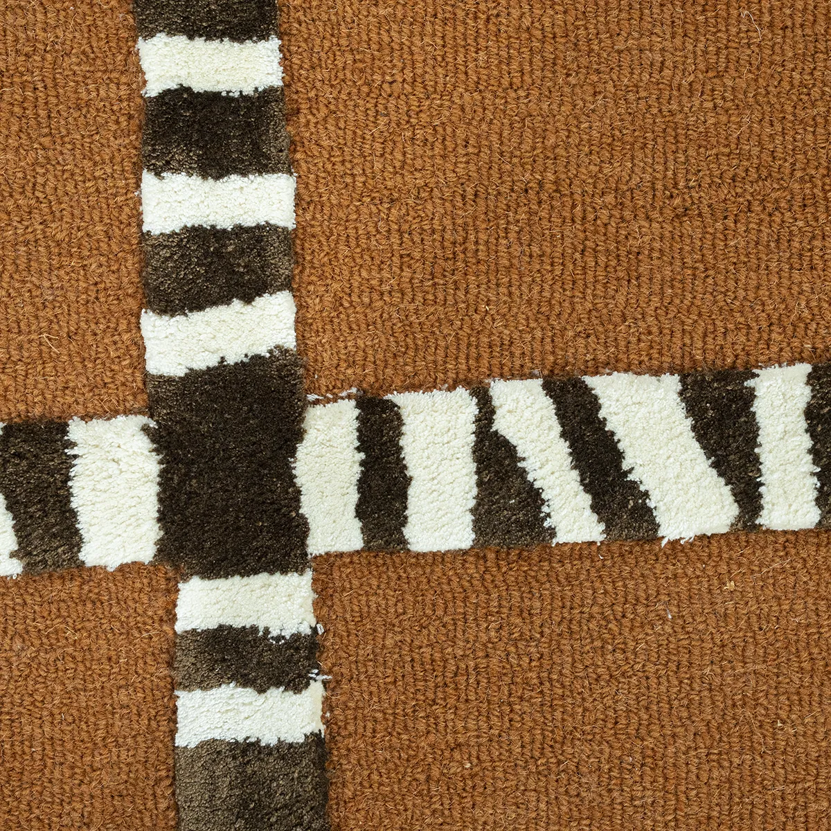Handgewebter Teppich StripeScape 290x190 cm Caramel