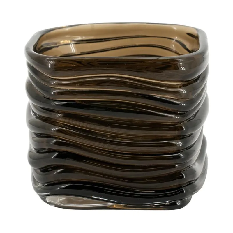 Rizo large 12x12x10 cm Glas Braun