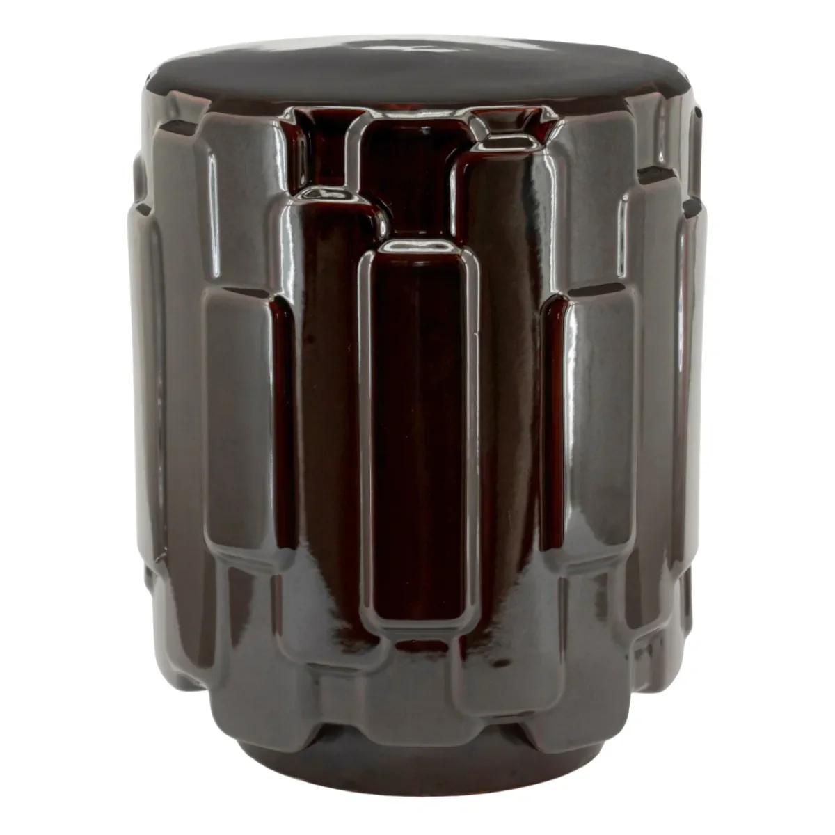 Geary Beistelltisch 37,5x37,5x44 cm Steingut Braun
