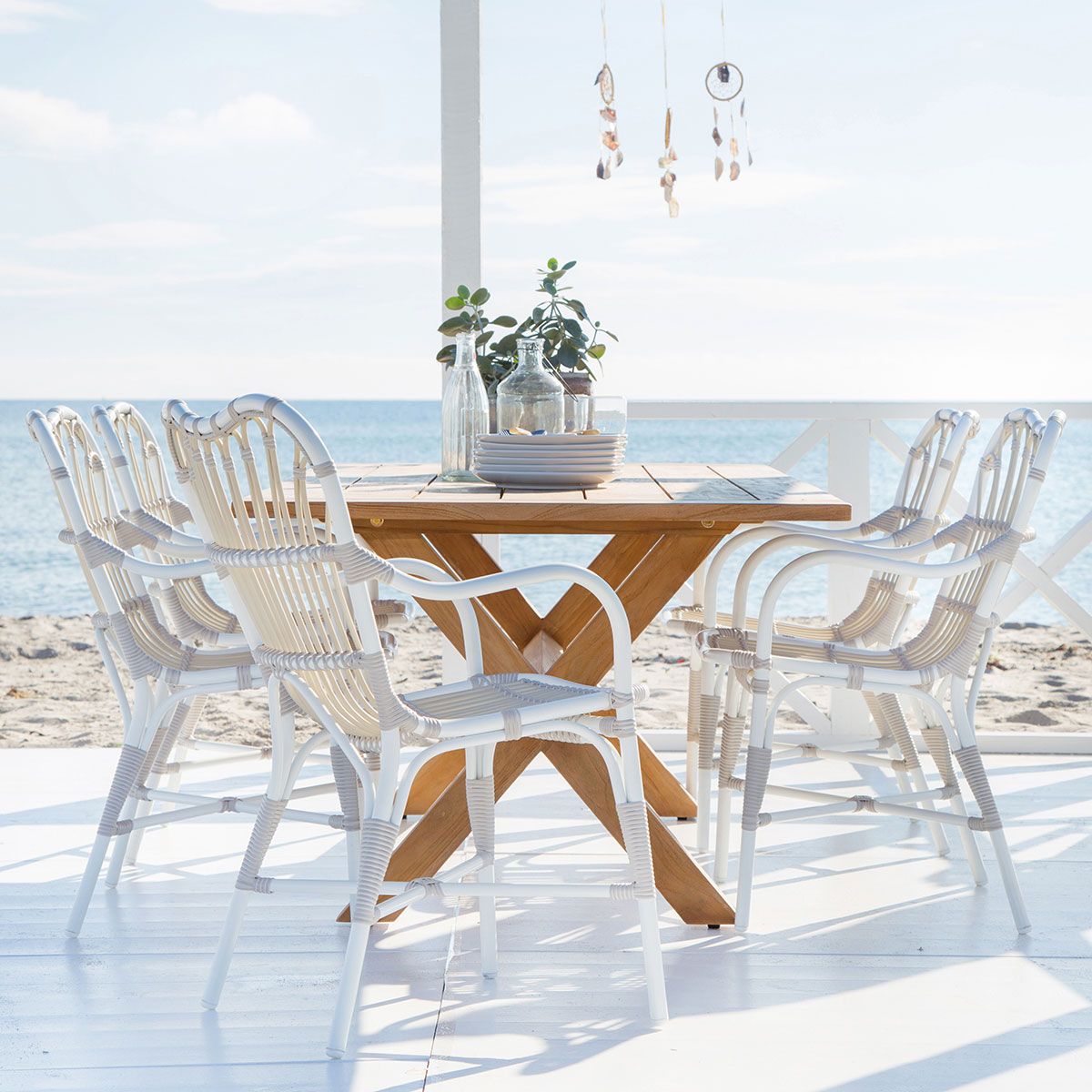 Margret Sessel Rattan weiß / beige