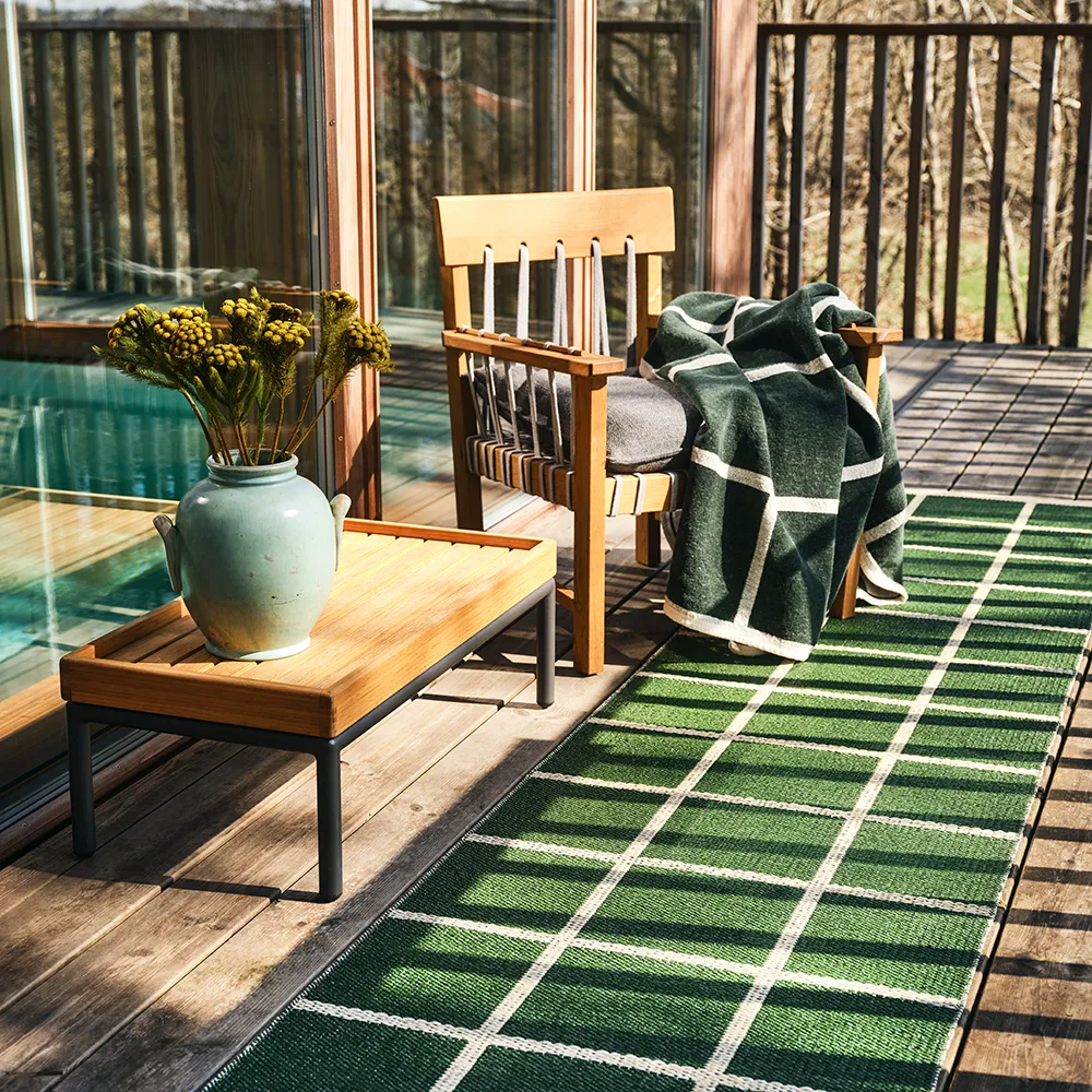 Gewebte Decke aus Lammwolle Criss Leaf