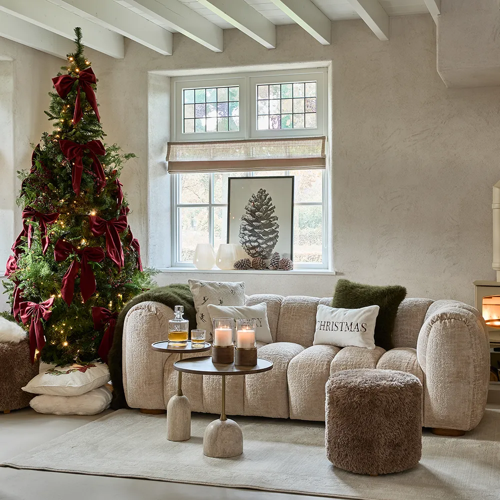 Fußhocker Bowery Raccoon Taupe