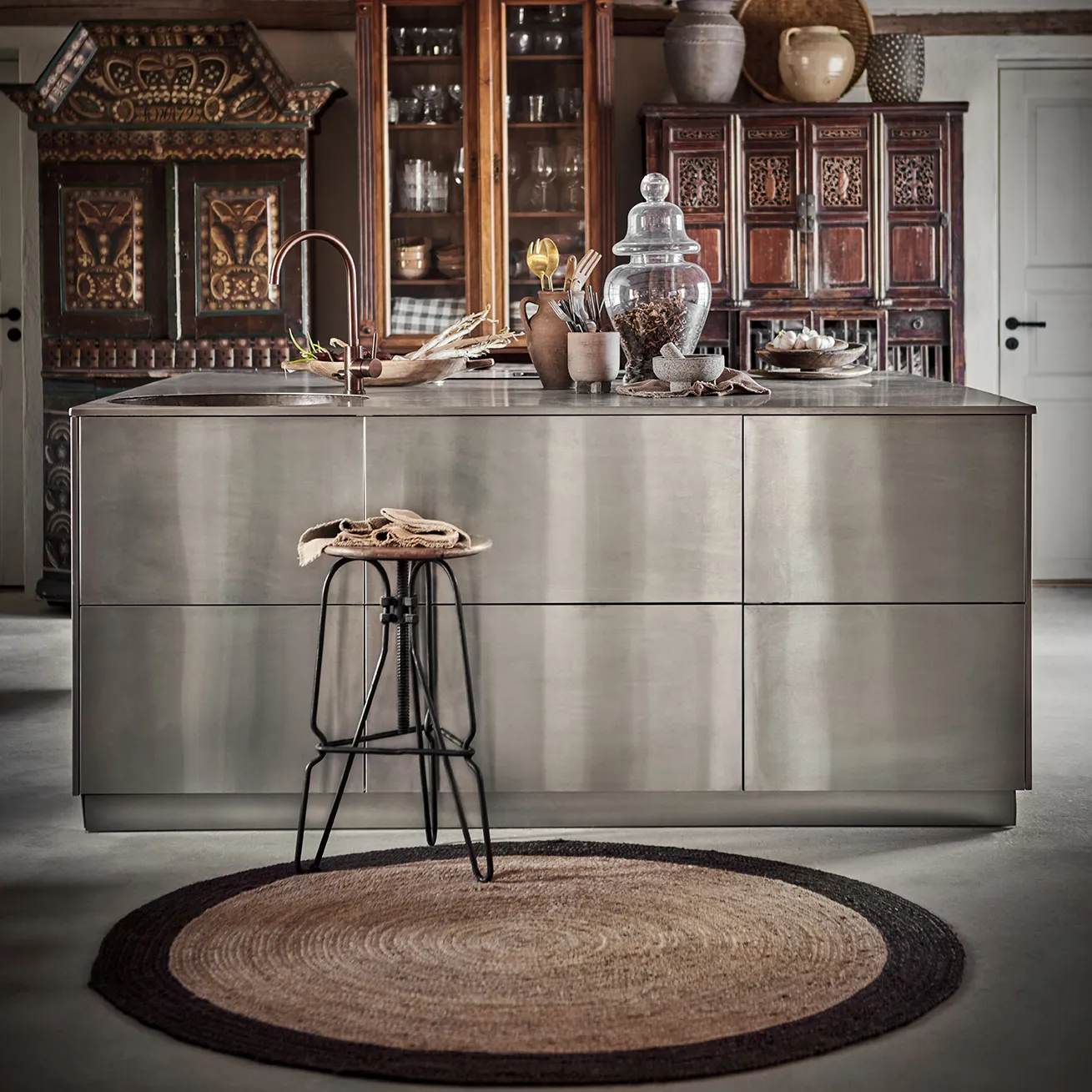 JUNI teppich natur/braun Ø150 cm