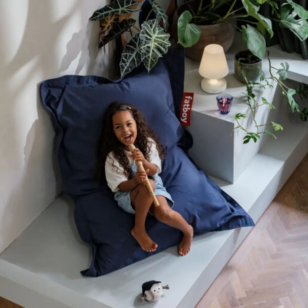 junior canvas Sitzsack recycled crown blue