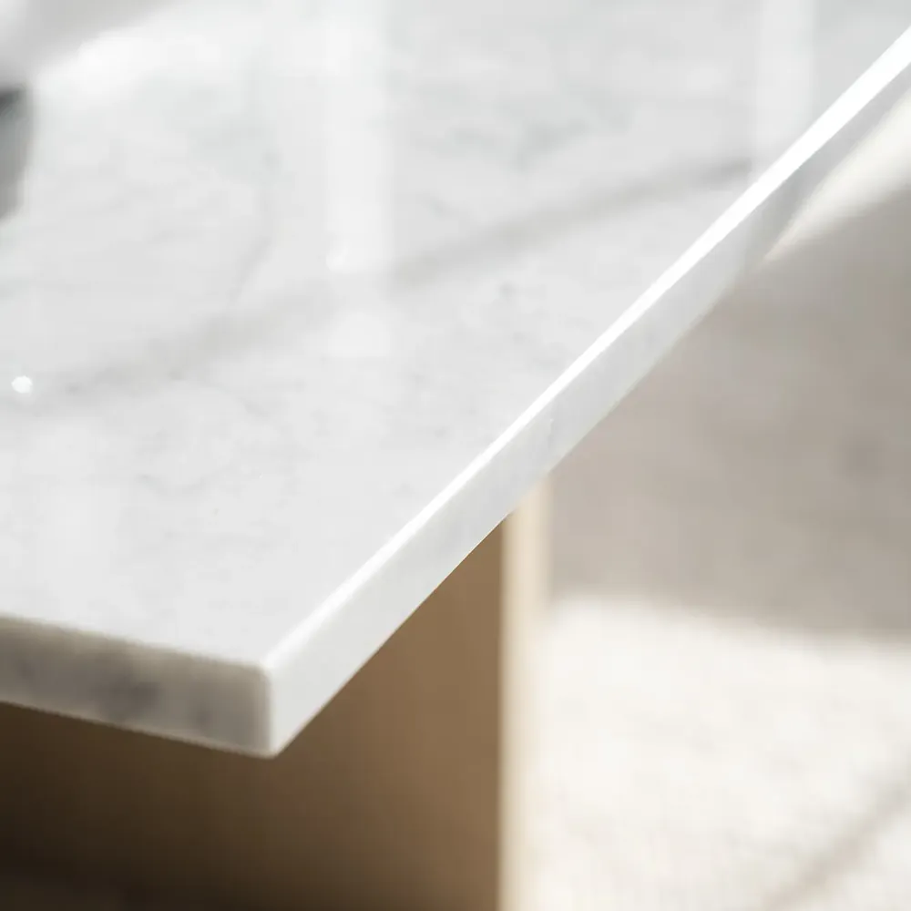 Brooksville Couchtisch 90x90 cm weißer marmor/weiß pigmentierte eiche