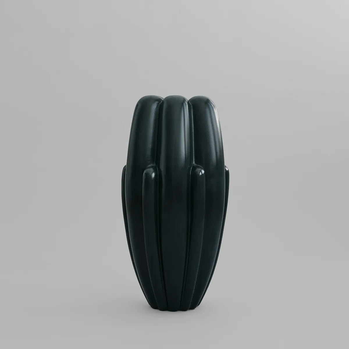 Handgefertigte Vase Bloom Slim Big Dark Green H68 cm