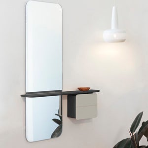One More Look Spiegel Schwarze Eiche/Pearl White