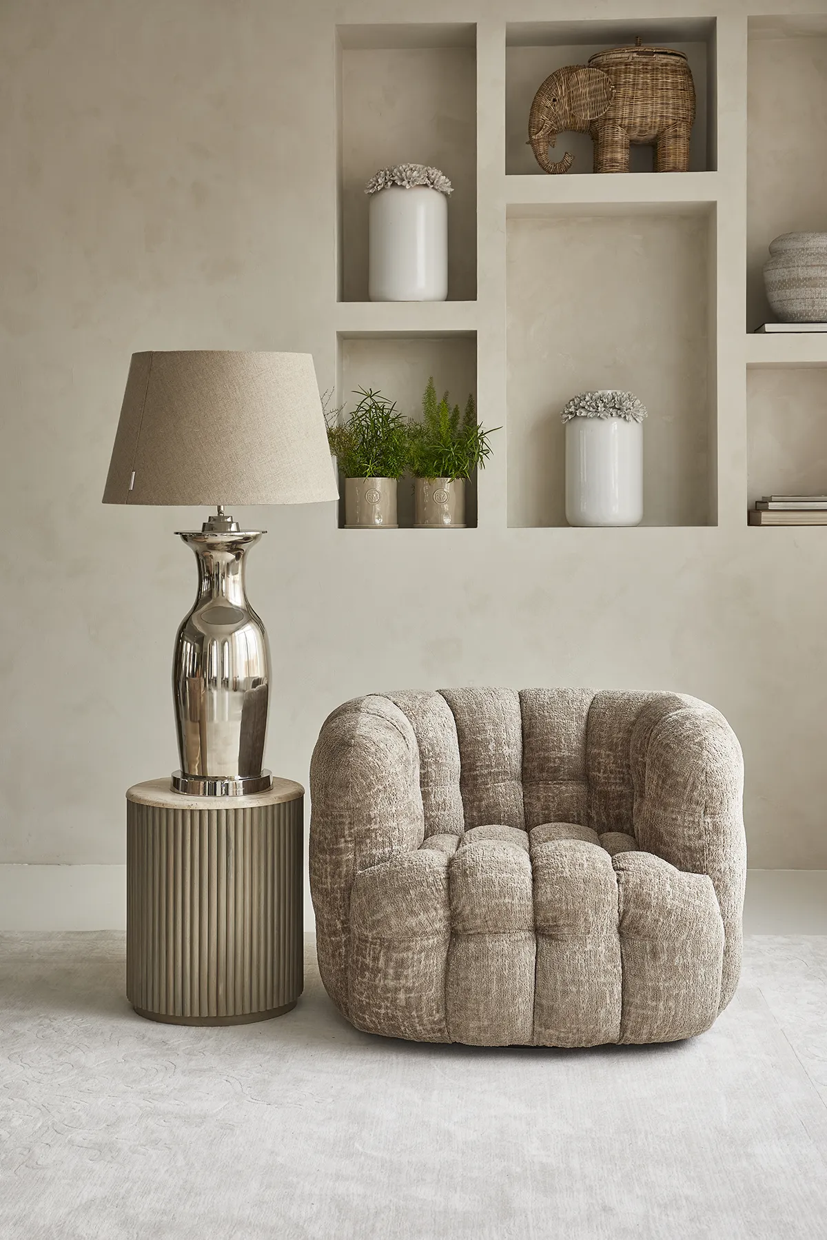 Tischlampe Roger Hotel H65 cm Silver
