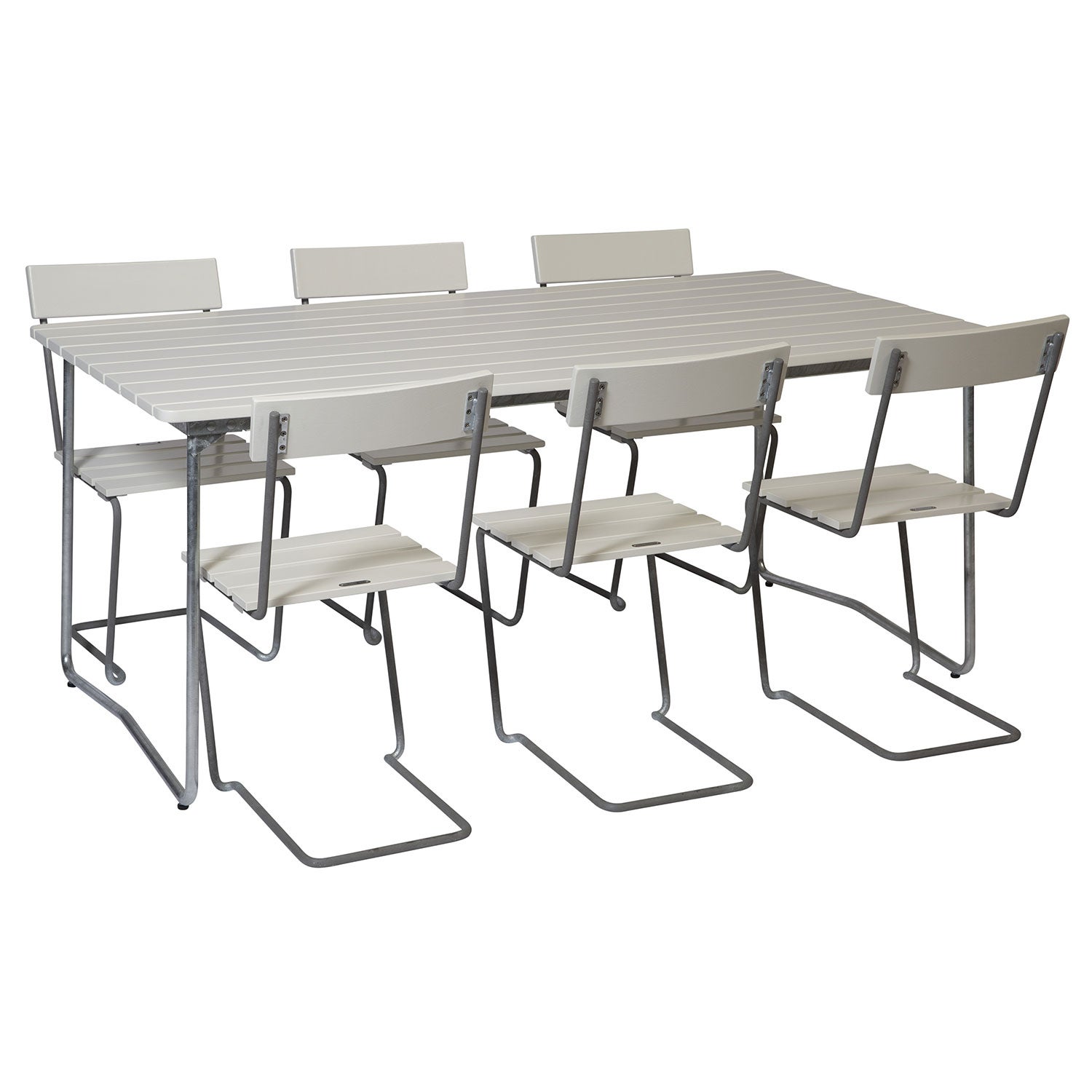 Esstischgruppe B31 170 cm & Stuhl 1 Eiche weiß lackiert