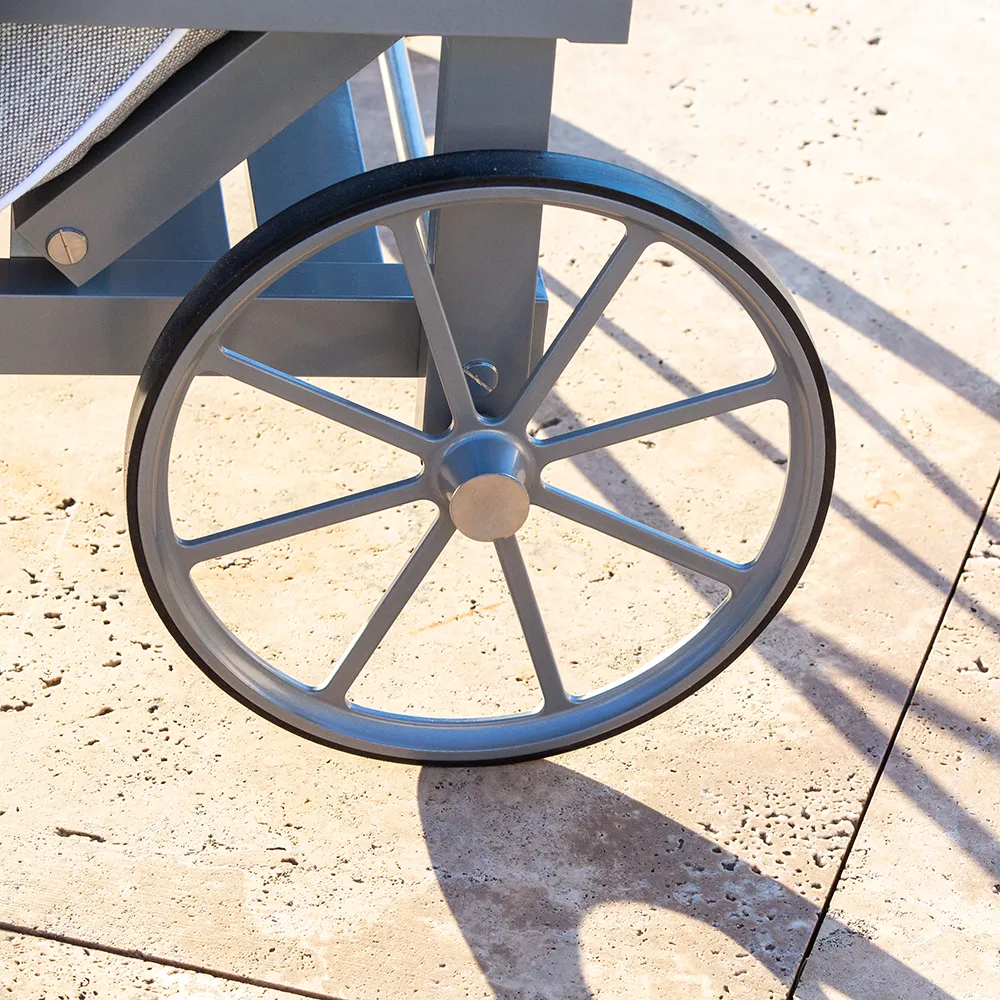 Sonnenliege Grau Aluminium