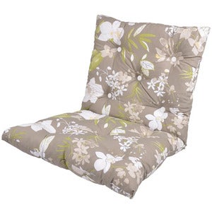 Niedrig Flockkissen Beige Botanical