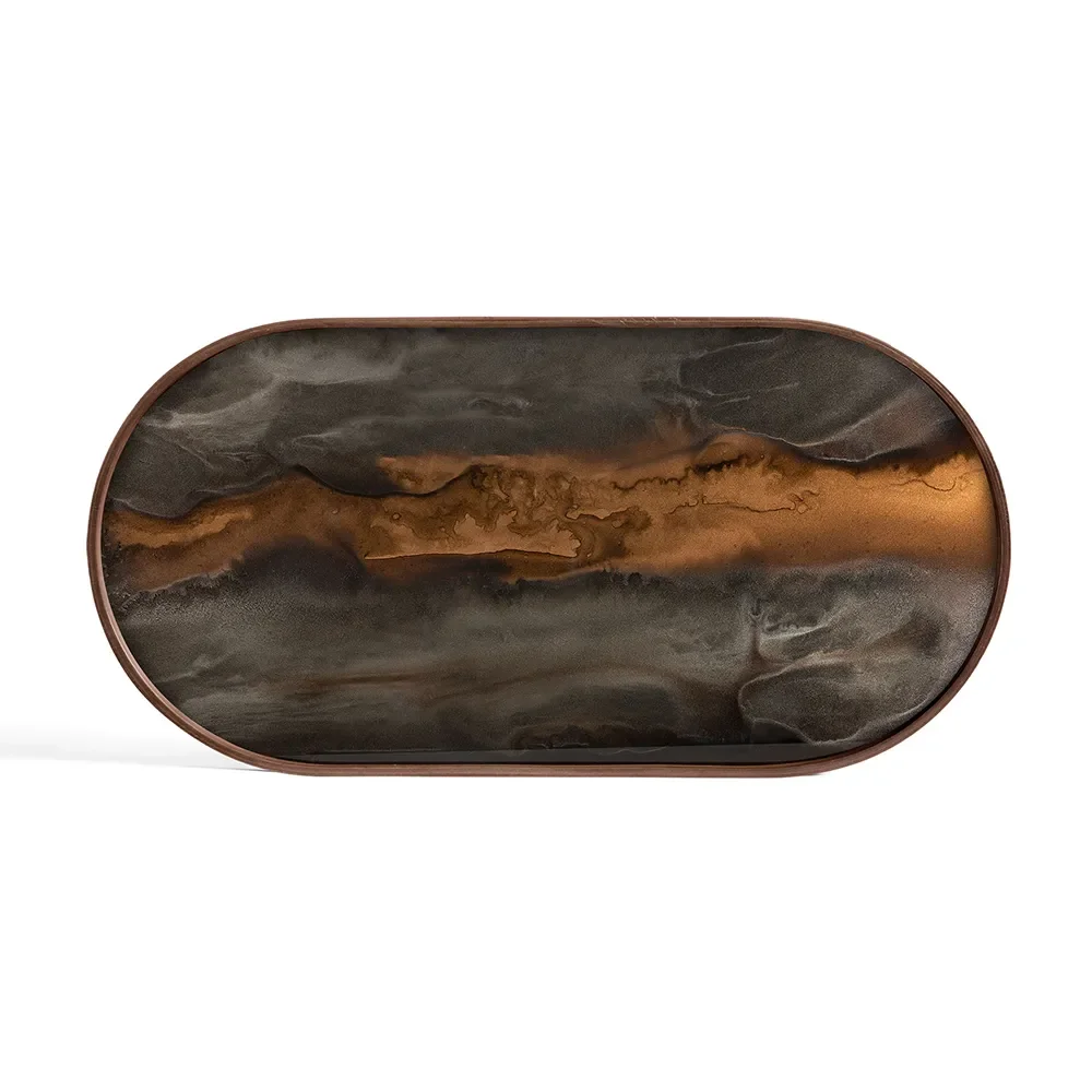 Organic Glastablett oval M bronze