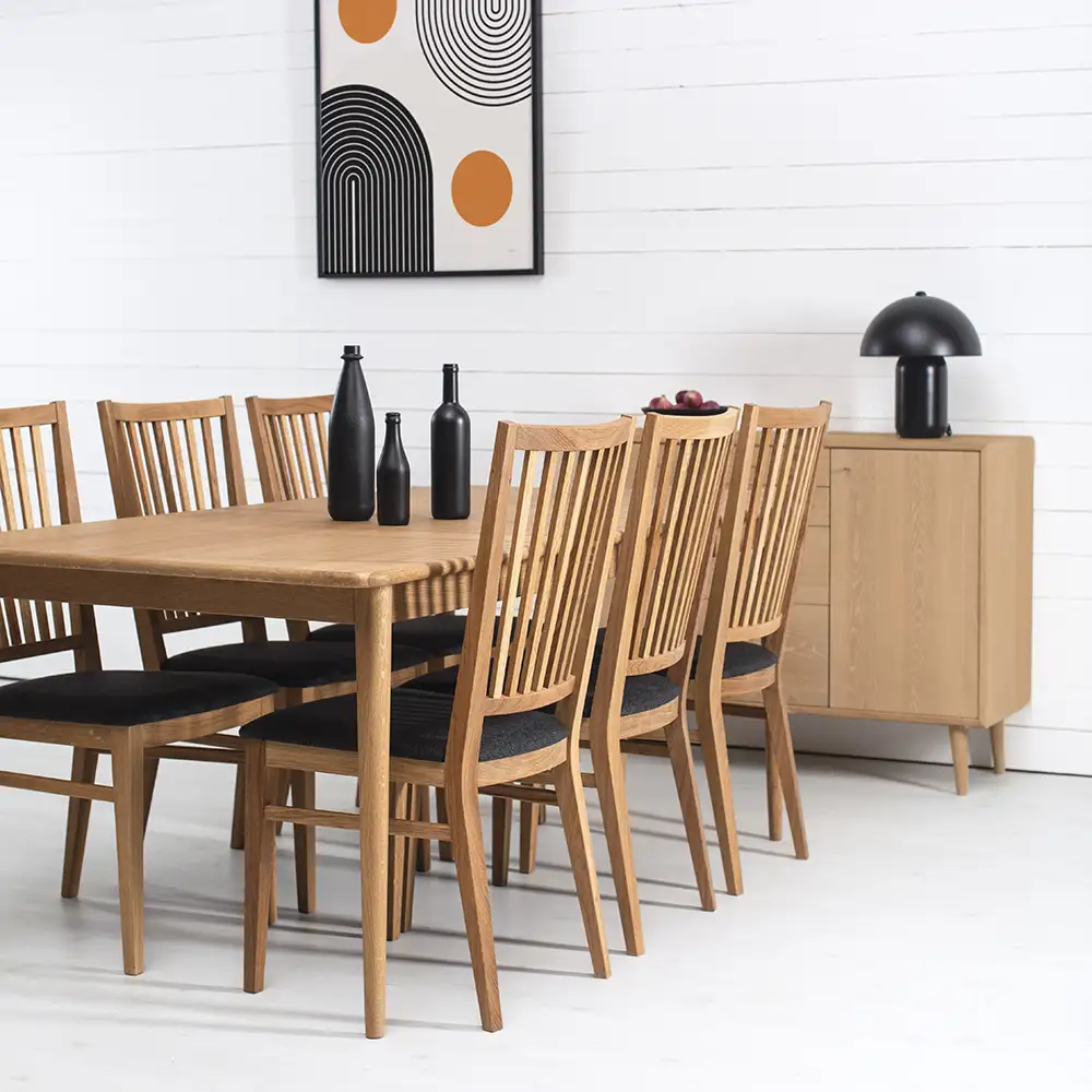 Säro Dining Chair schwarzes Leder 2er-Pack