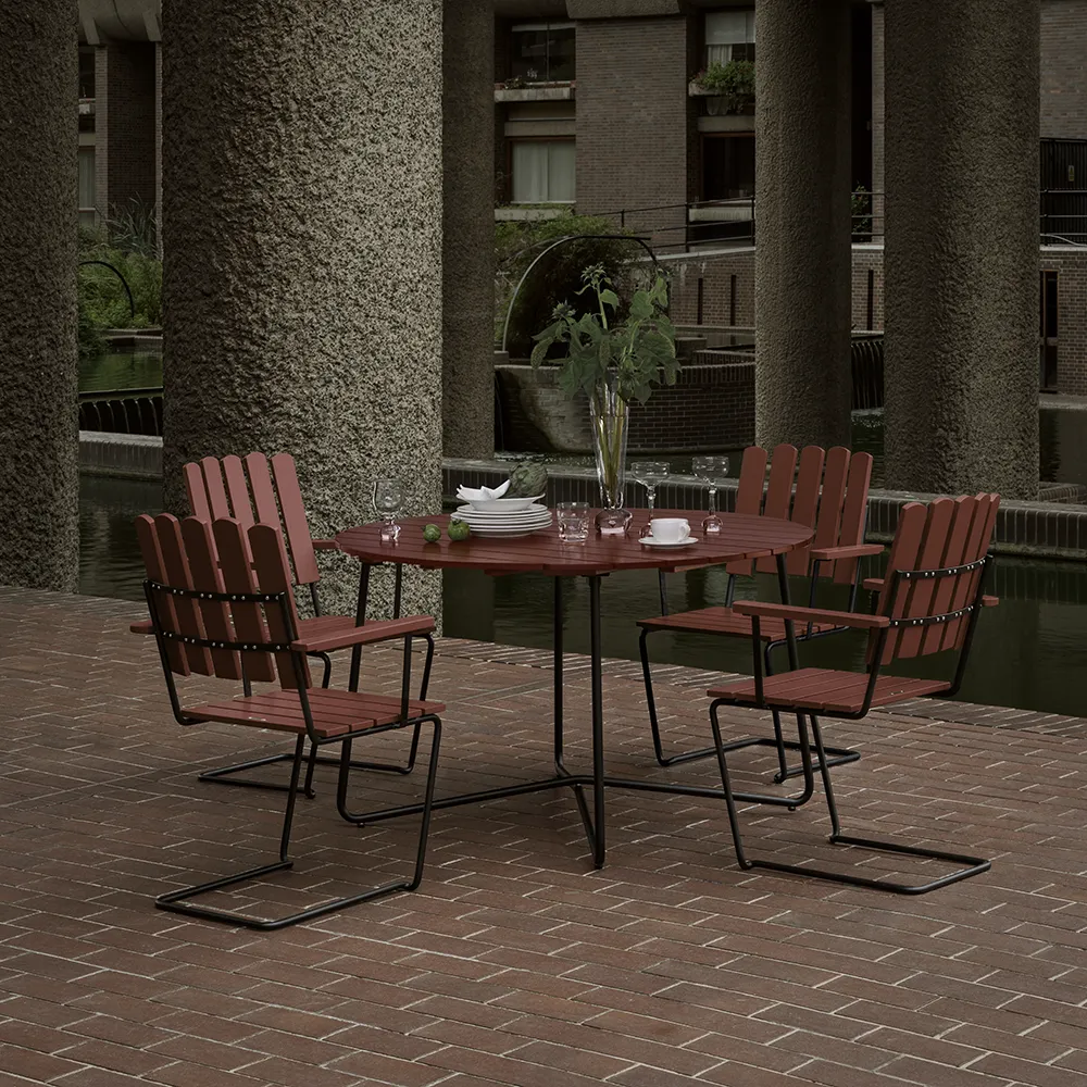 9A Tisch 100 cm Dunkelrot / Schwarz