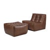 N701 Hocker - Kastanienbraunes Leder