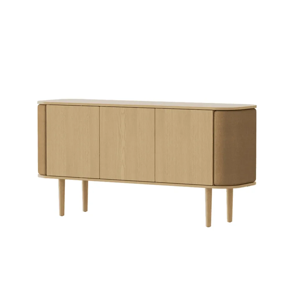 Treasures 3-türiger Schrank Eiche/Brown faux leather