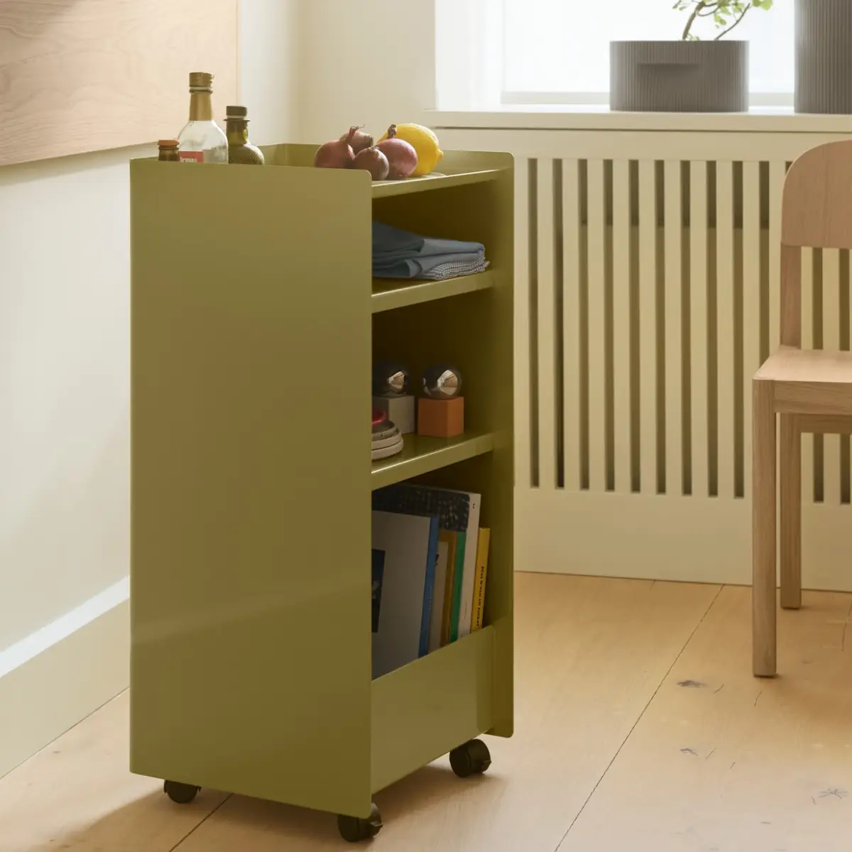 Folded Trolley Höhe 83,7 cm (aufgeklappt) – Dunkelbeige-Grün