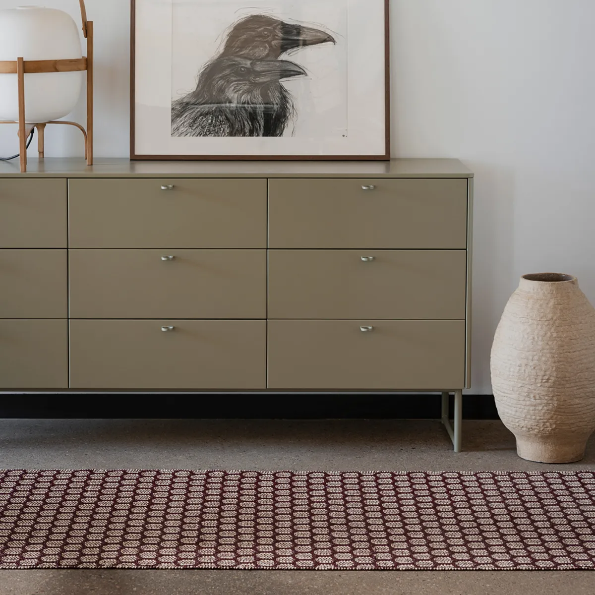 Wendbarer Kunststoffteppich MIMI Burgundy/Cream 70x360 cm