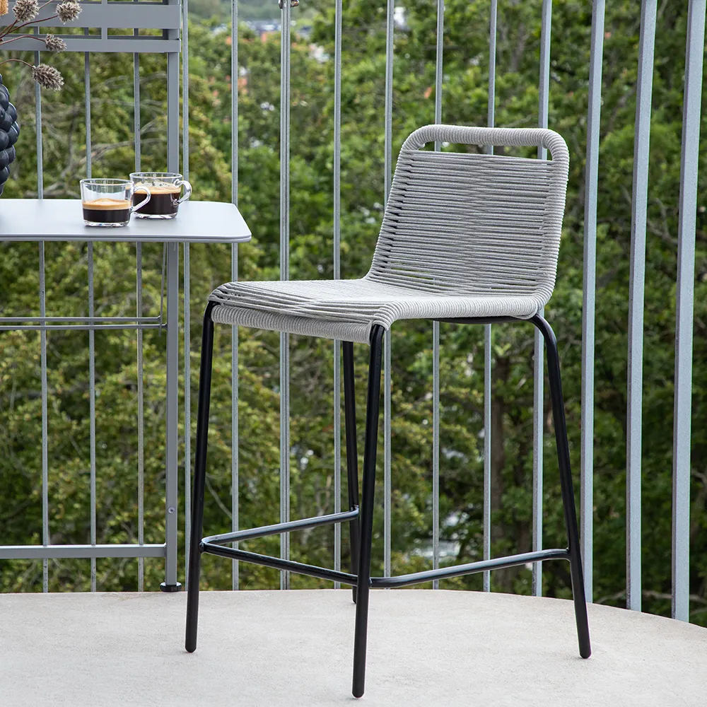 Lindos Barhocker hellgrau 2er-Pack