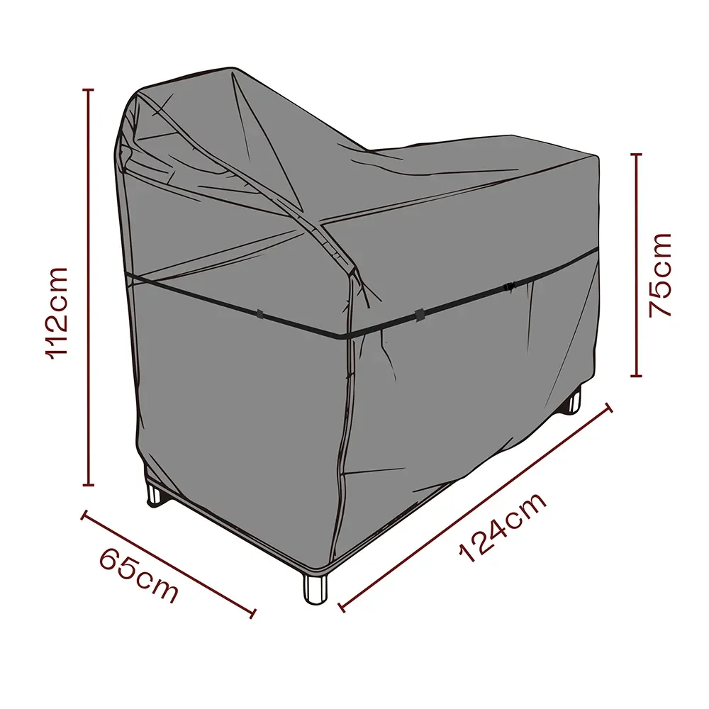 Möbelschutzhülle Außenküche 124x65x112/75 cm Premium