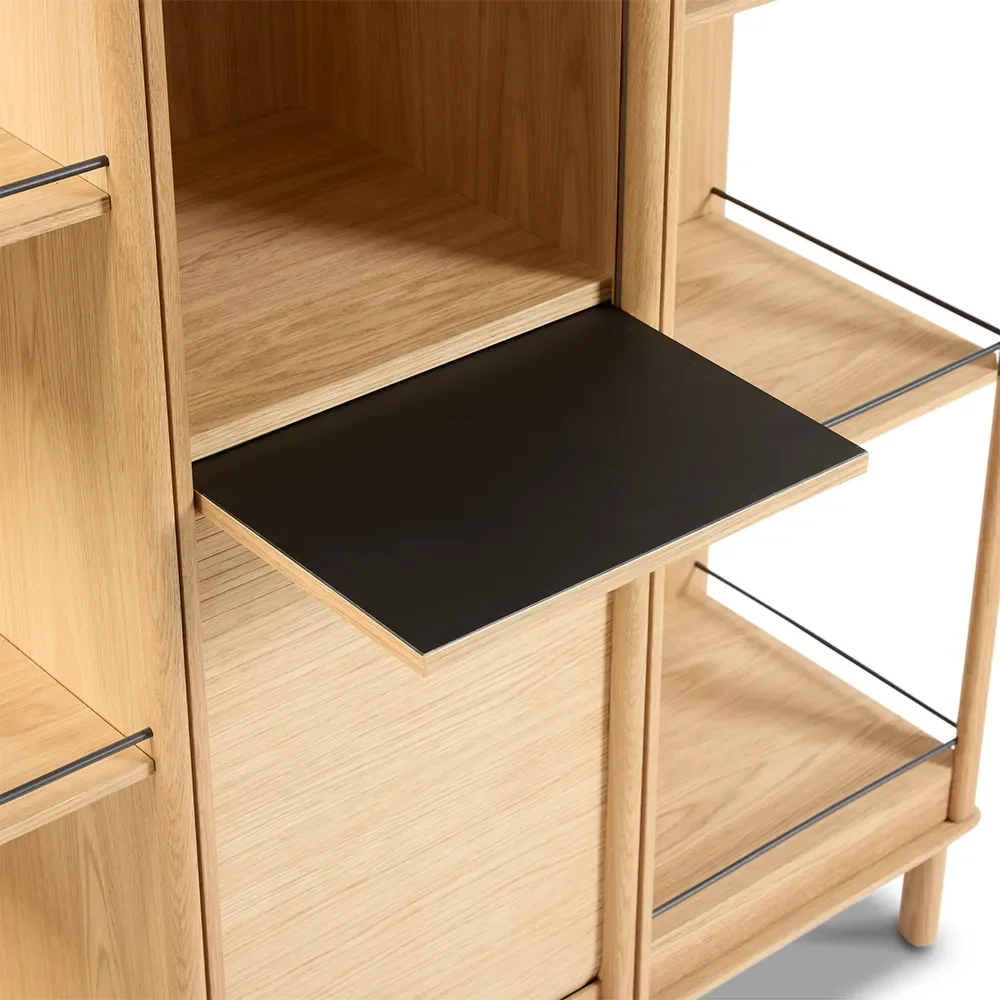 SM546 Hoher Sideboard aus weiß geöltem Eichenholz