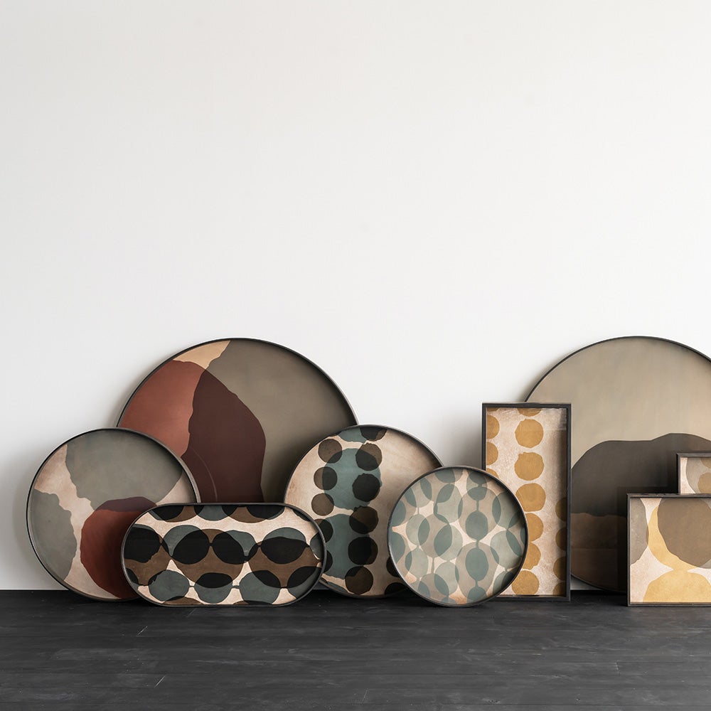 Tablett mit überlappenden Punkten 38x38 cm