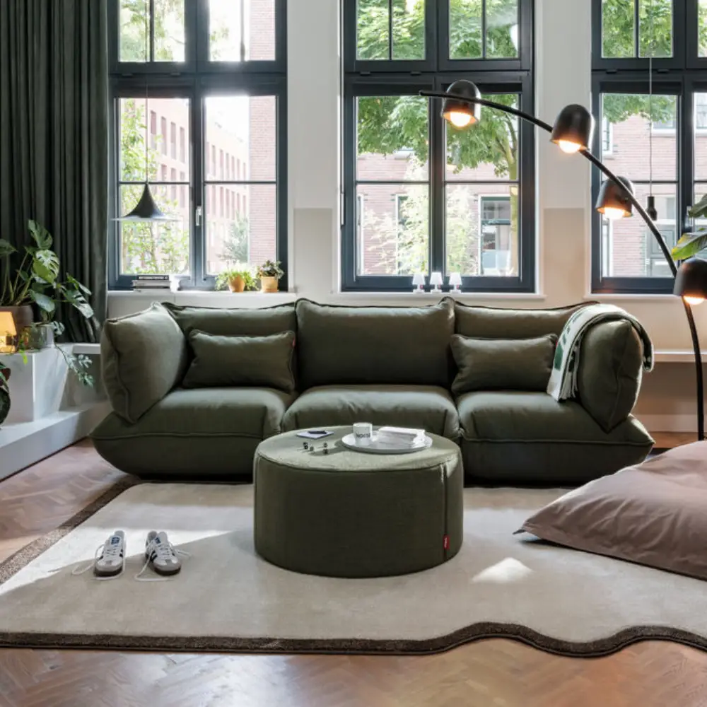 sumo sofamodul boucle recycled leaf green