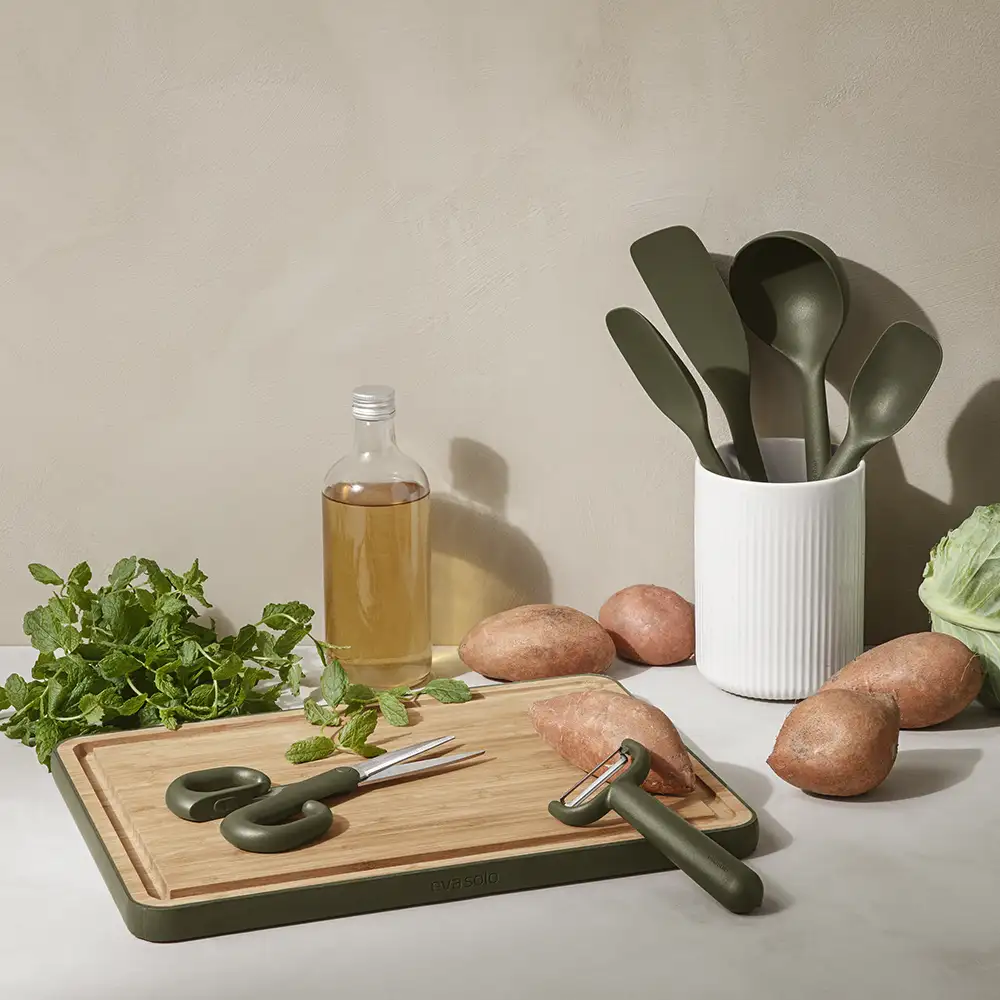 Bambus Schneidebrett Rinne Green tool