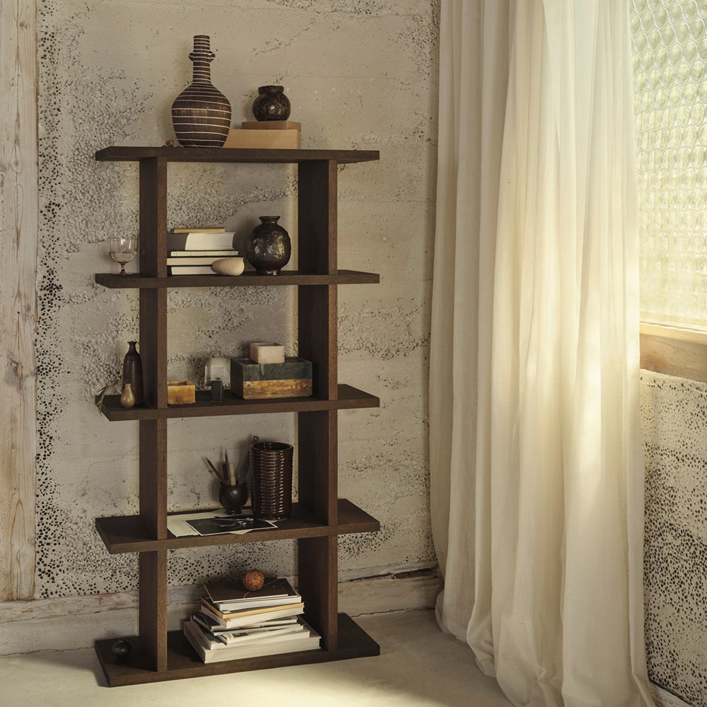  Kona Bücherregal 1x4 - Dunkel gebeizte Eiche