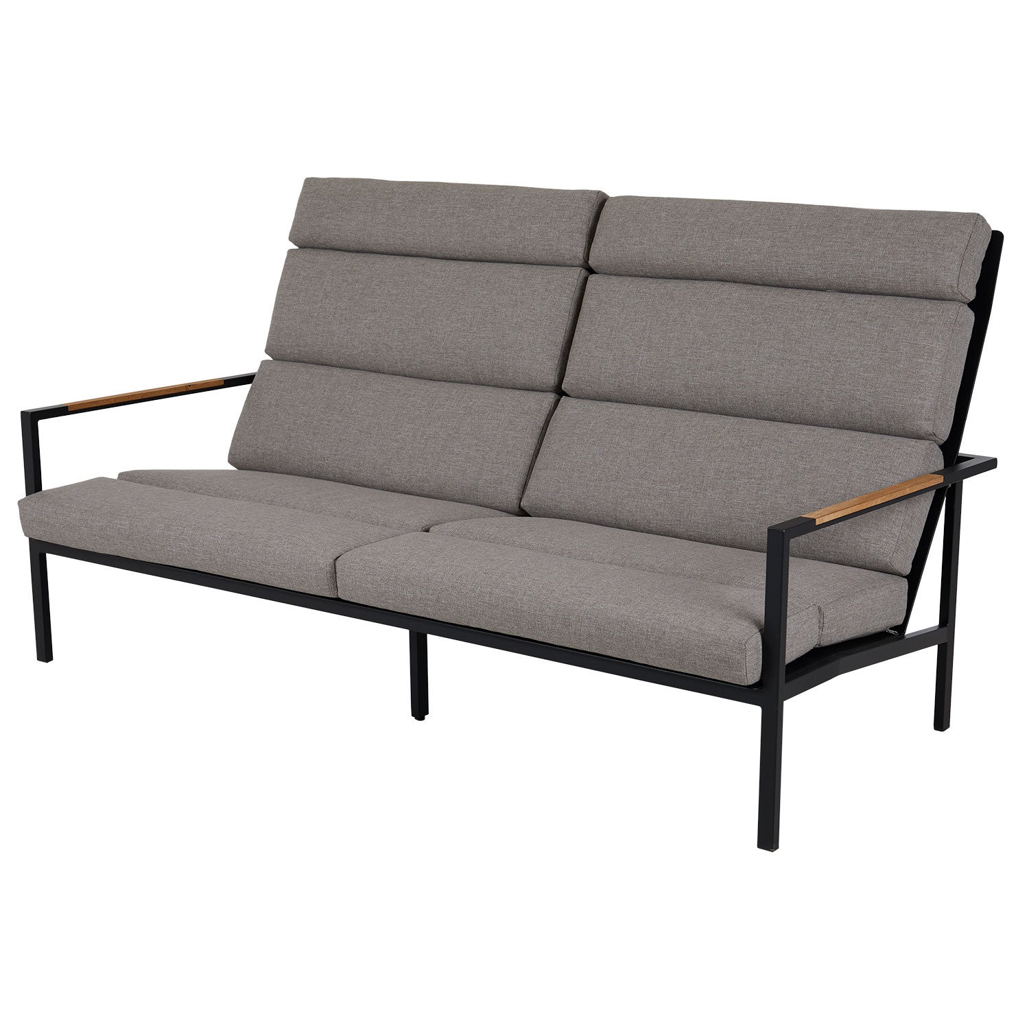 Indus 3-Sitzer Sofa schwarz mit Kissen