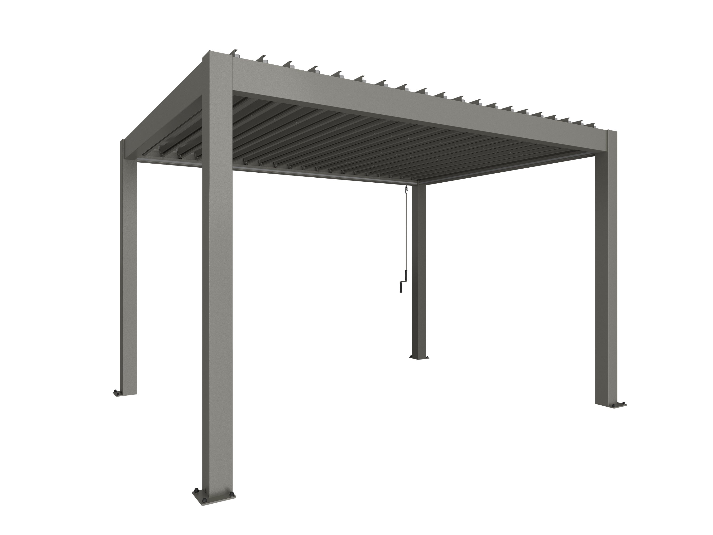Pergola, Größe 4 x 3, Metallic quartz grau