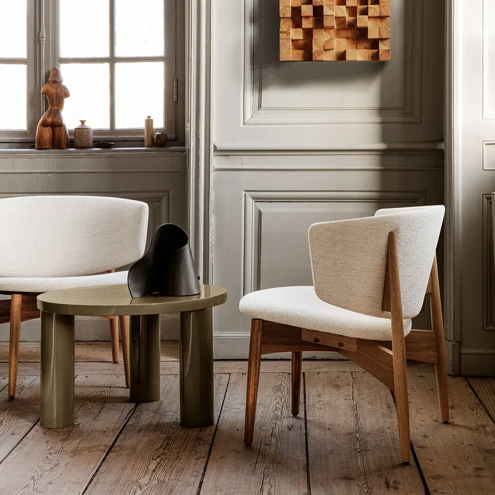 Herman Lounge Sessel Boucle - Oak/Off-white