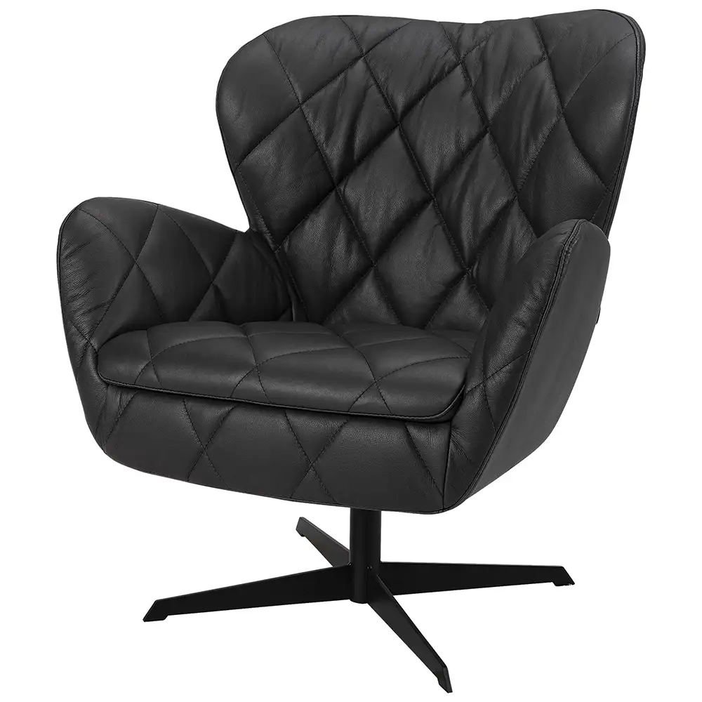 Jade Sessel Anthrazit Leder