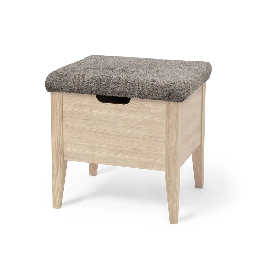 Klinte Bank 45 cm Eiche weiß geölt mit Abriamo braun