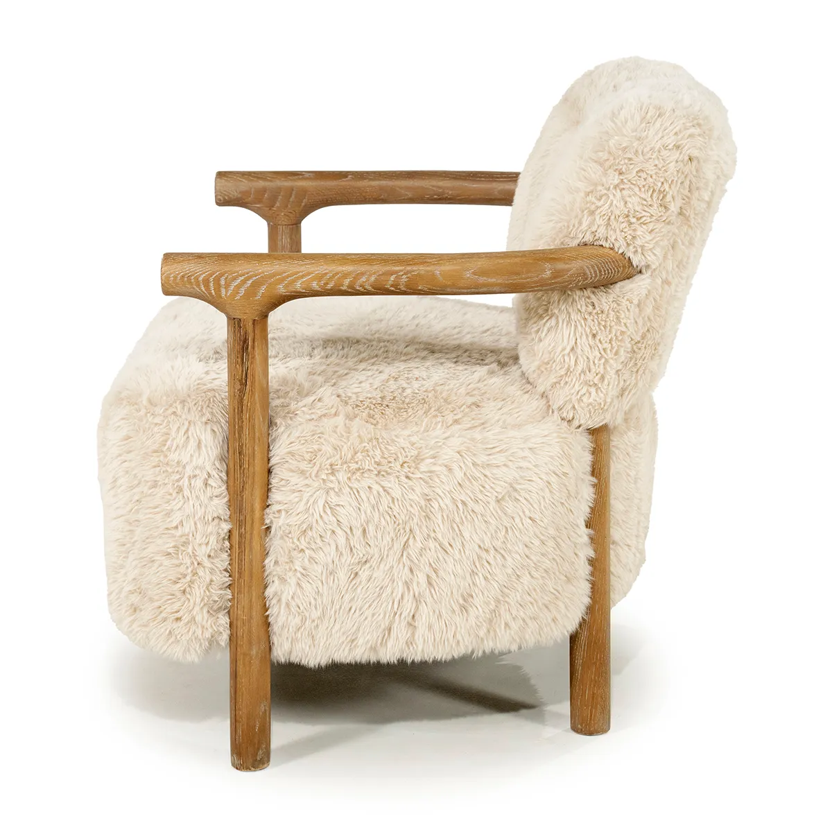 Sessel aus Eschenholz Glenn Cloud Fur Off White