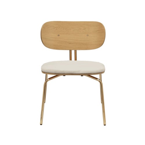 Curious Loungesessel Eiche/Messing Teddy White