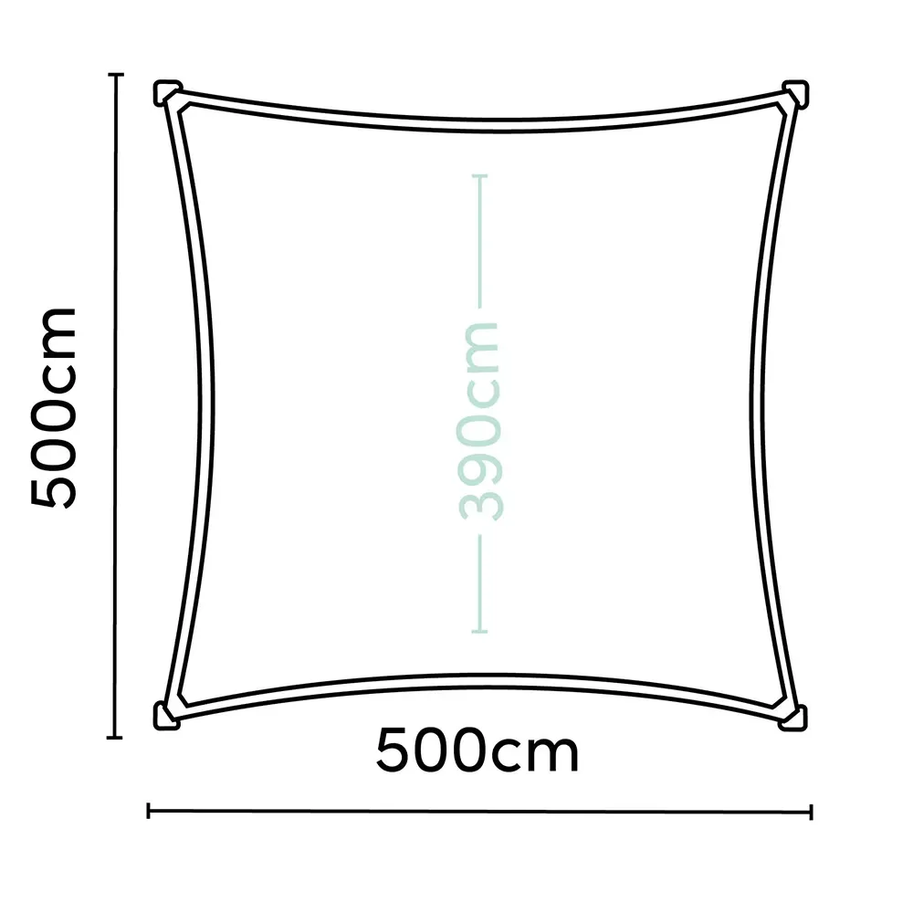 Dreamsail Sonnensegel wasserdicht quadratisch 500 x 500 cm grau