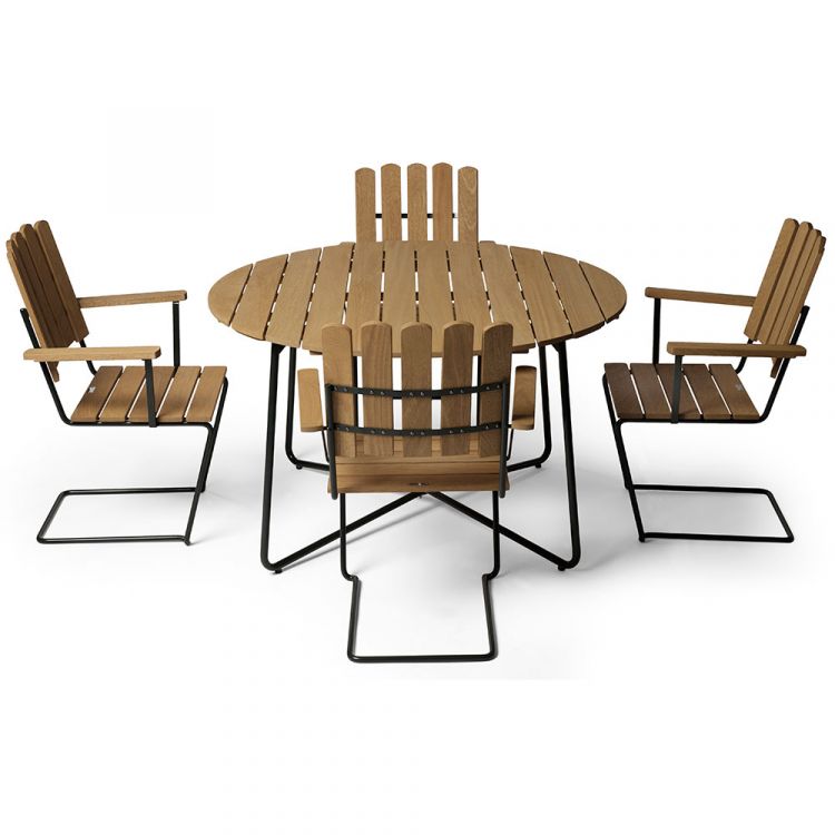 Esstischgruppe 9A Ø120cm & A2 Eiche Grün